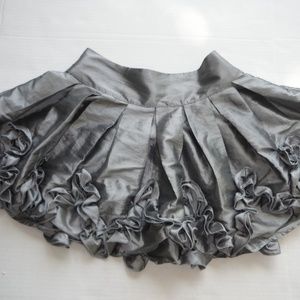Pewter Ruffle Mini Evening Skirt Size Small